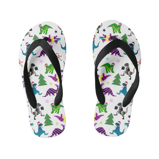 Xmasaurs Kid's Flip Flops (Footbed)