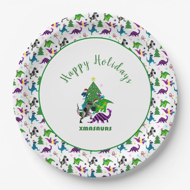 Xmasaurs Paper Plate (Front)
