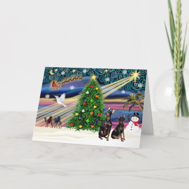 XmasMagic-MinPin-Pair Holiday Card (Front)
