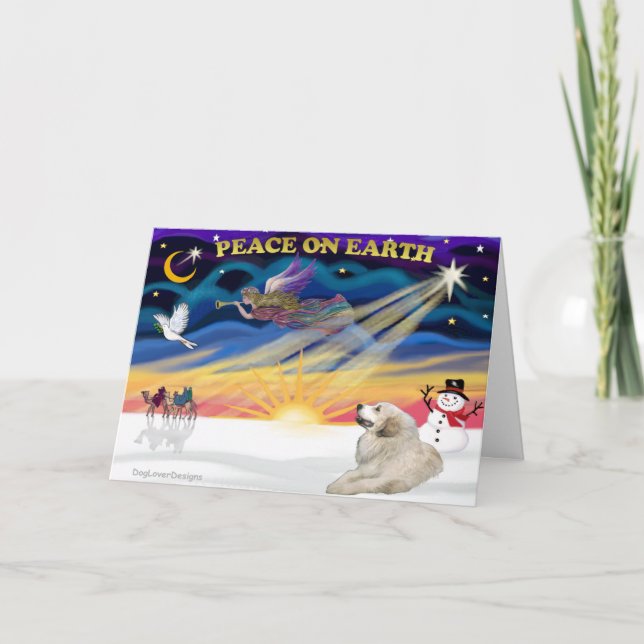 XmasSunrise - Great Pyrenees 1 Holiday Card (Front)