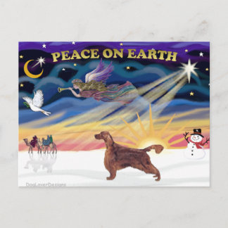 XmasSunrise - Irish Setter 1 Holiday Postcard