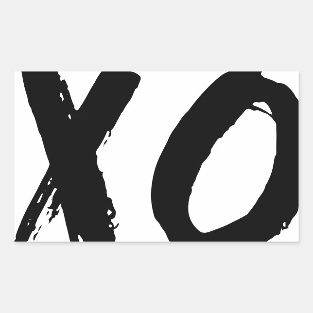 XO Brush Minimal Rectangular Sticker (Front)