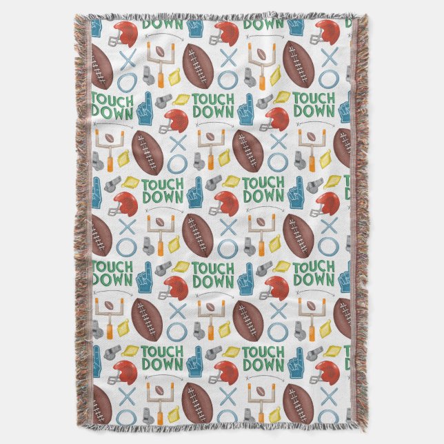 XO Football Season Touchdown First Down Tailgate Throw Blanket (Front Vertical)