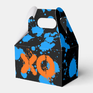 XO Graffiti Art Black and Blue 90s Splatter Paint Favour Box