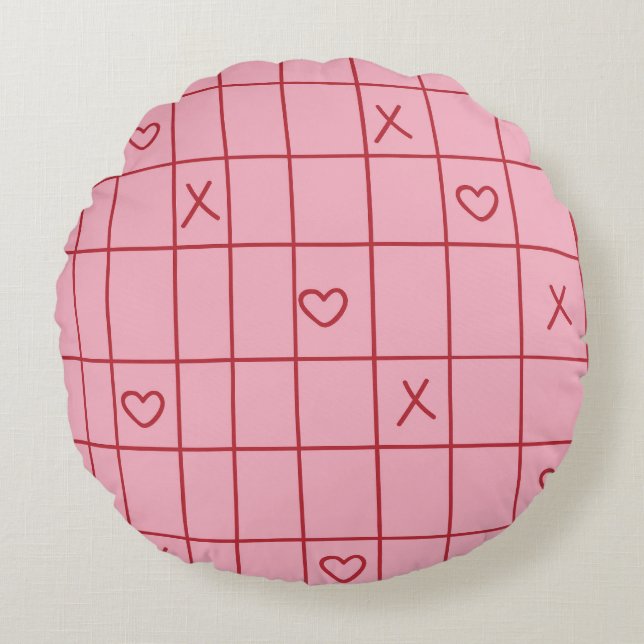 XO Hearts Round Cushion (Front)