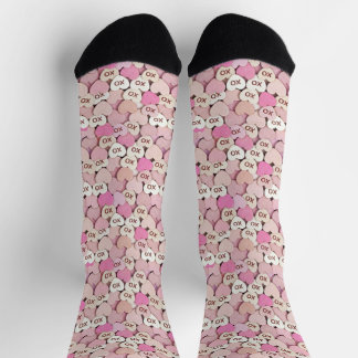 XO Romantic Heart Pattern Valentine Anniversary Socks
