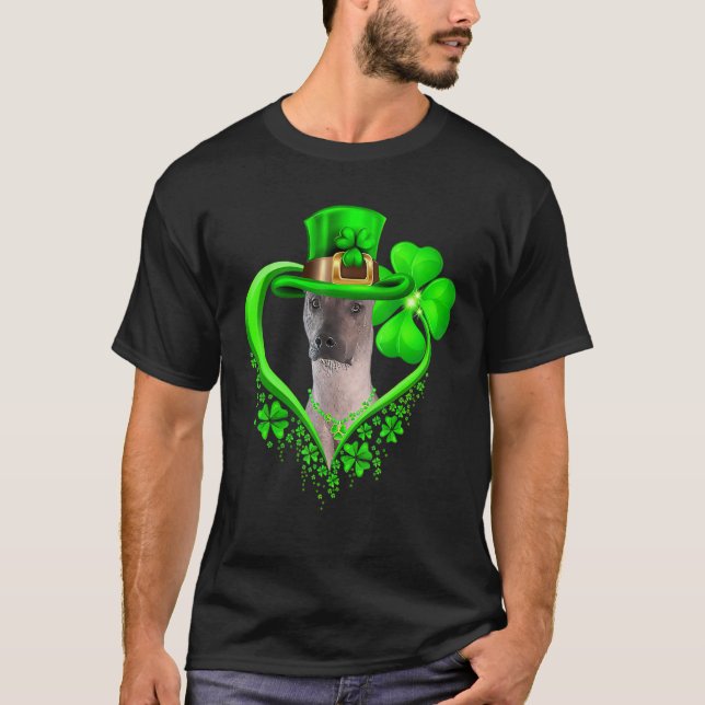 Xoloitzcuintli Dog St Patricks Day Lover Irish Sha T-Shirt (Front)