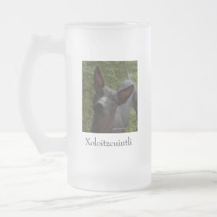 Xoloitzcuintli Frosted Glass Beer Mug