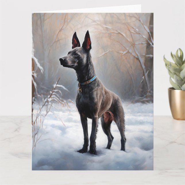 Xoloitzcuintli Let It Snow Christmas Card (Small Plant)