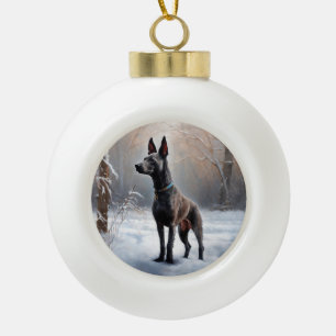 Xoloitzcuintli Let It Snow Christmas Ceramic Ball Christmas Ornament