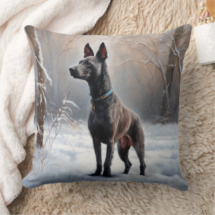 Xoloitzcuintli Let It Snow Christmas Cushion