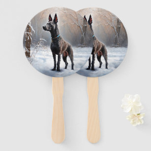 Xoloitzcuintli Let It Snow Christmas Hand Fan