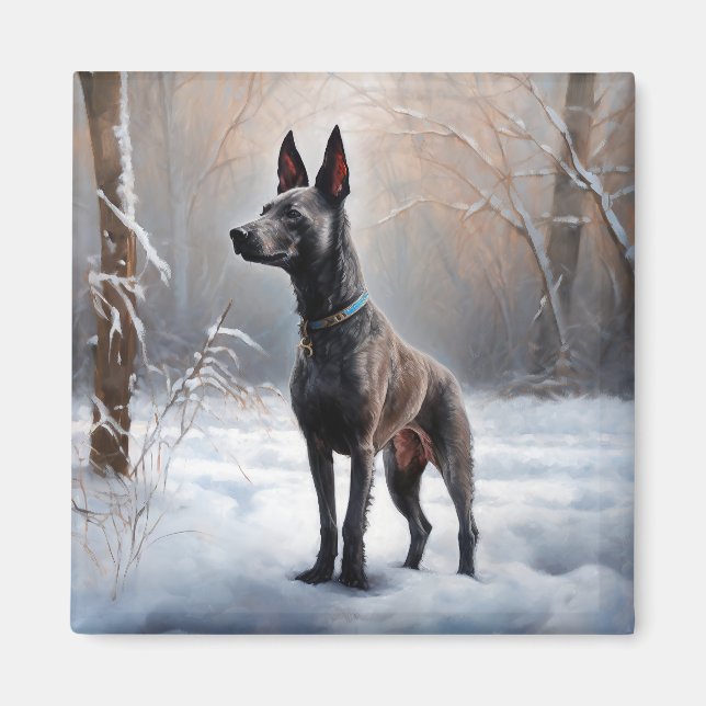 Xoloitzcuintli Let It Snow Christmas Magnet (Front)