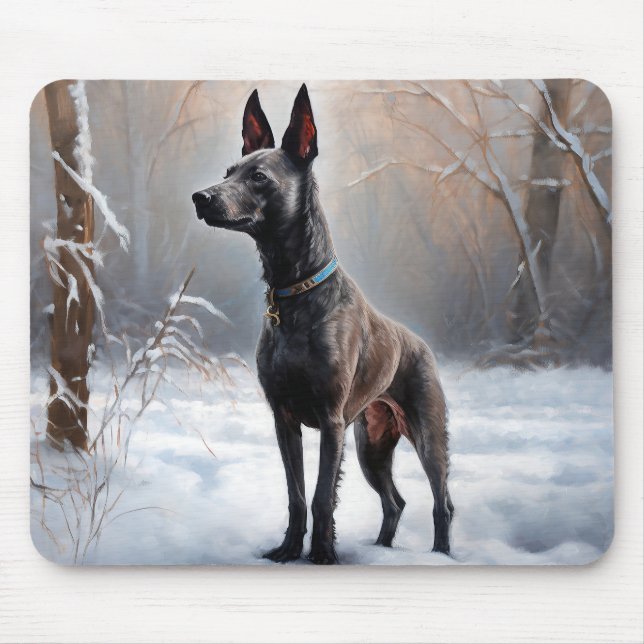 Xoloitzcuintli Let It Snow Christmas Mouse Mat (Front)