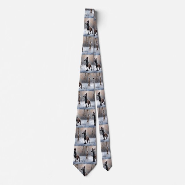 Xoloitzcuintli Let It Snow Christmas Tie (Front)