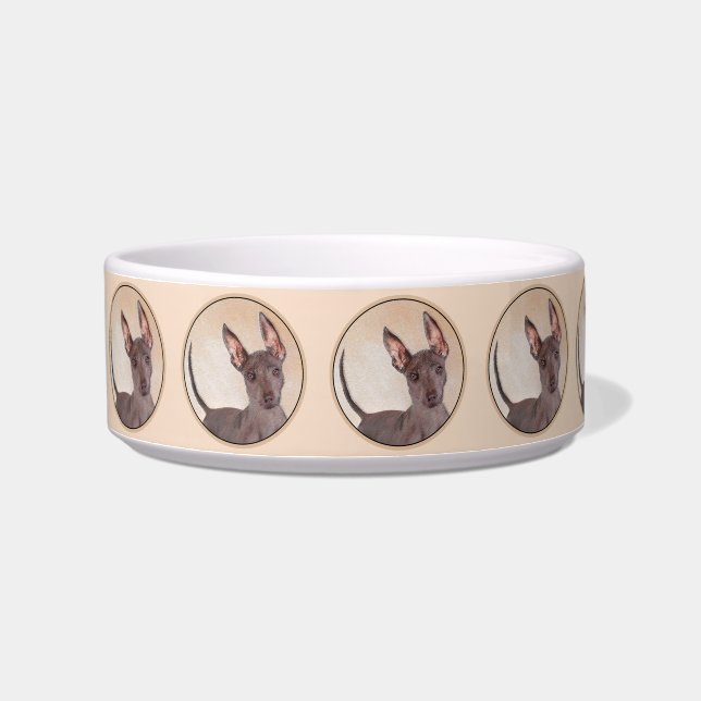 Xoloitzcuintli Painting - Cute Original Dog Art Bowl (Left)
