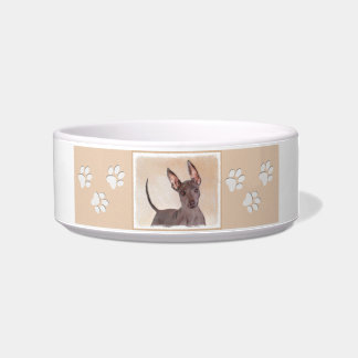 Xoloitzcuintli Painting - Cute Original Dog Art Bowl