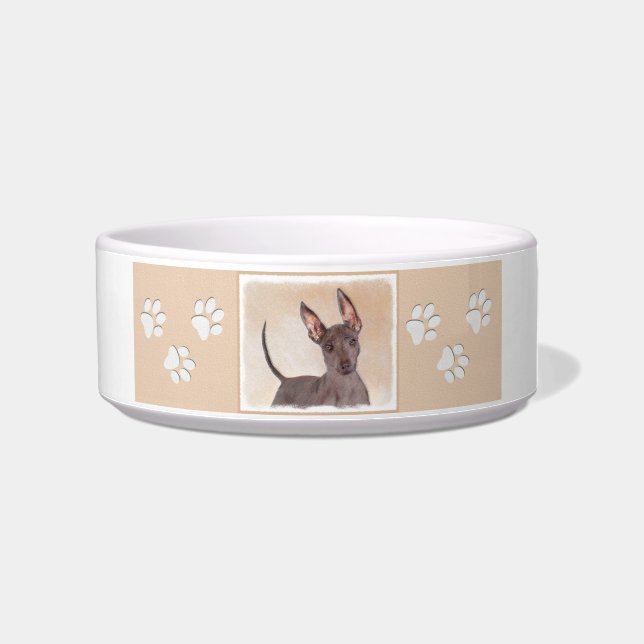 Xoloitzcuintli Painting - Cute Original Dog Art Bowl (Right)