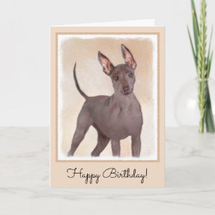 Xoloitzcuintli Painting - Cute Original Dog Art Card