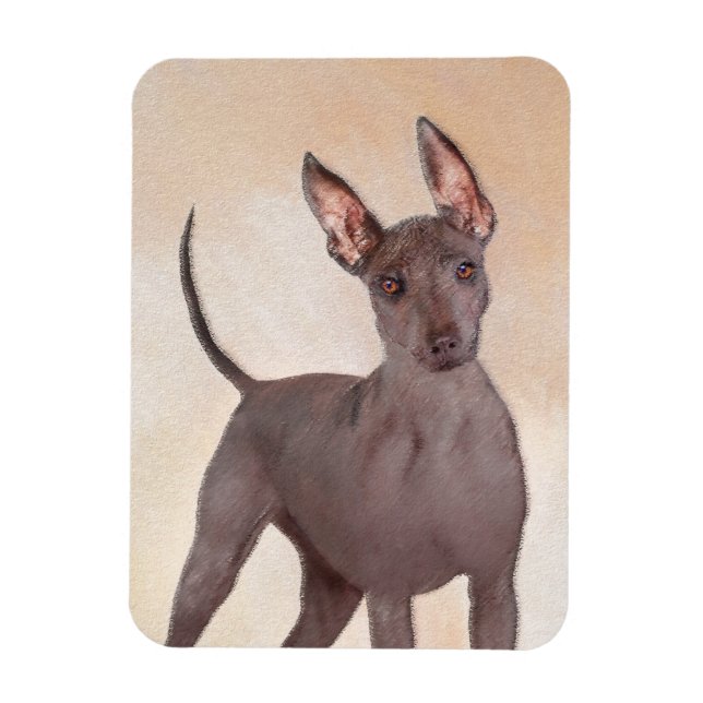 Xoloitzcuintli Painting - Cute Original Dog Art Magnet (Vertical)