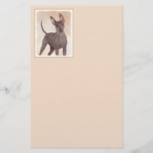 Xoloitzcuintli Painting - Cute Original Dog Art Stationery