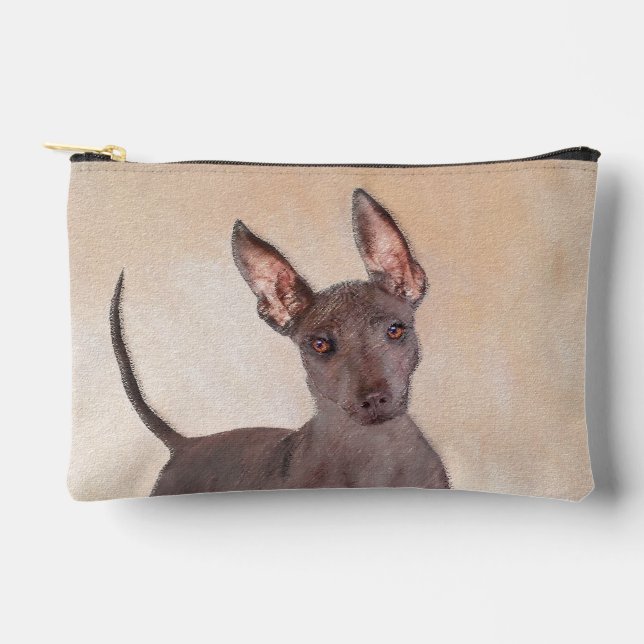 Xoloitzcuintli Painting Hairless Liver Red Dog Art Accessory Pouch (Front)