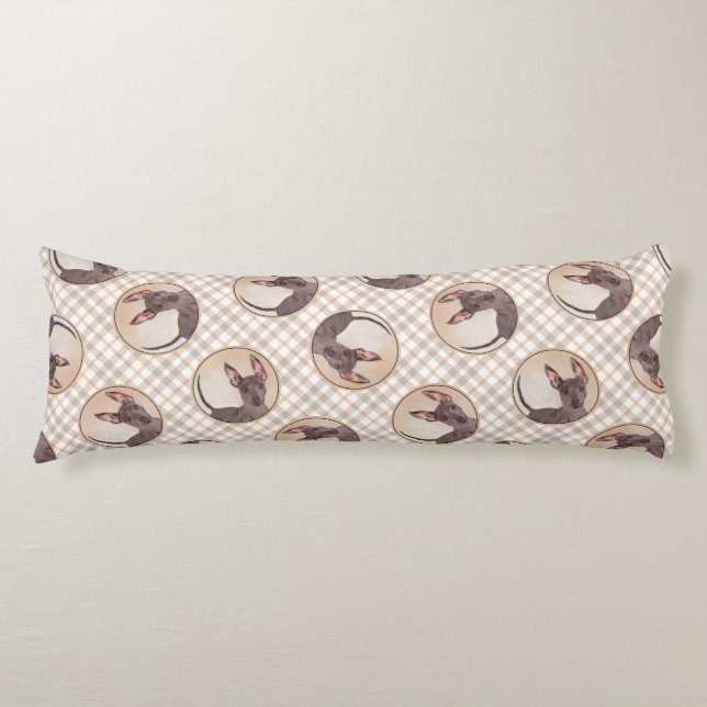 Xoloitzcuintli Painting Hairless Liver Red Dog Art Body Cushion (Front)