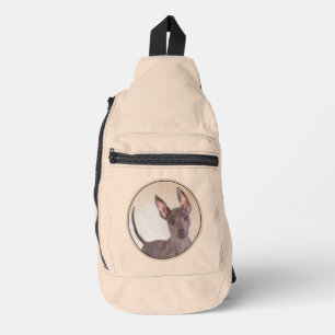 Xoloitzcuintli Painting Hairless Liver Red Dog Art Sling Bag