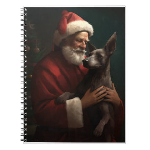 Xoloitzcuintli With Santa Claus Festive Christmas Notebook