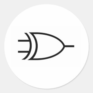 Xor Gate Classic Round Sticker