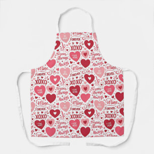  XOXO & Always Be Mine Pink & Red Apron