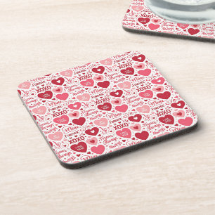 XOXO & Always Be Mine Pink Red Coaster