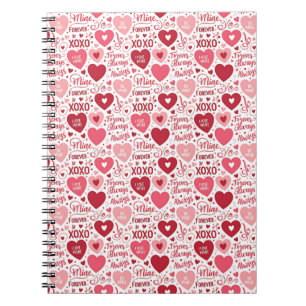 XOXO & Always Be Mine Pink Red Notebook