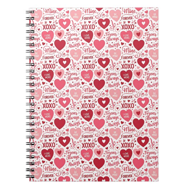 XOXO & Always Be Mine Pink Red Notebook (Front)