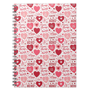 XOXO & Always Be Mine Pink Red Notebook