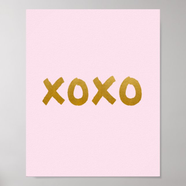 xoxo - Art print - Pink - Gold - Decor (Front)