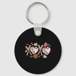 Xoxo Baseball Boys Valentines Day Shirts Men Women Key Ring