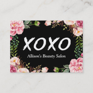 XOXO Beauty SPA Salon Elegant Floral Wrapping Business Card