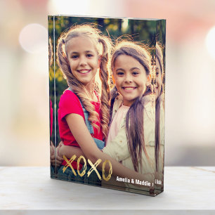 XOXO Best Friends Photo Gold Script BFF