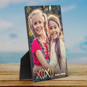 XOXO Best Friends Photo Gold Script BFF  Plaque