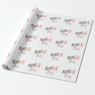 Xoxo bicycle flying balloons. wrapping paper