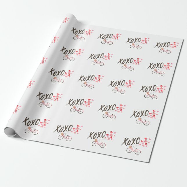 Xoxo bicycle flying balloons. wrapping paper (Unrolled)