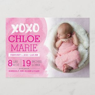XOXO Birth Announcement