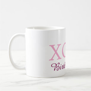 Xoxo birthday girl name pink mauve simple love coffee mug