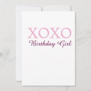 Xoxo birthday girl name pink mauve simple love invitation