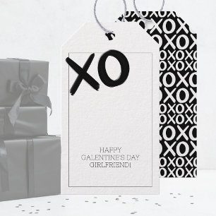 XOXO Black and White Best Friends Galentine's Day Gift Tags