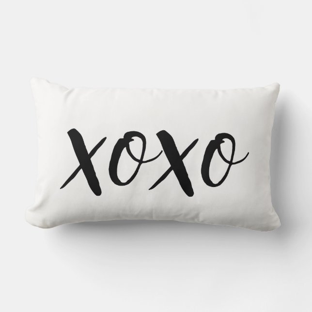 XOXO Black And White Lumbar Cushion (Front)