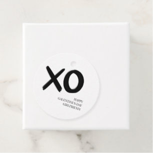 XOXO Black and White Simple Bestie Galentine's Day Favour Tags