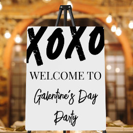 XOXO Black Galentine's Day Party Welcome Sign