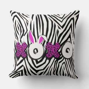 XOXO Black White Zebra Animal Print Pillow